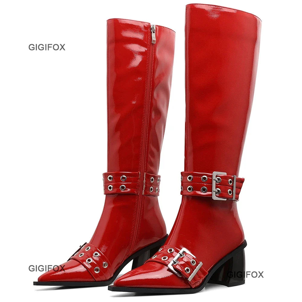 Women Zipper Knee-high Boots