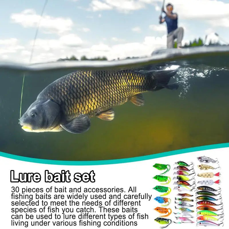 Bass Fishing Set Fishing Gear And Equipment Fishing Lures Accessories Kit Realistic Fishing Lures For Bass Saltwater Bait Lure