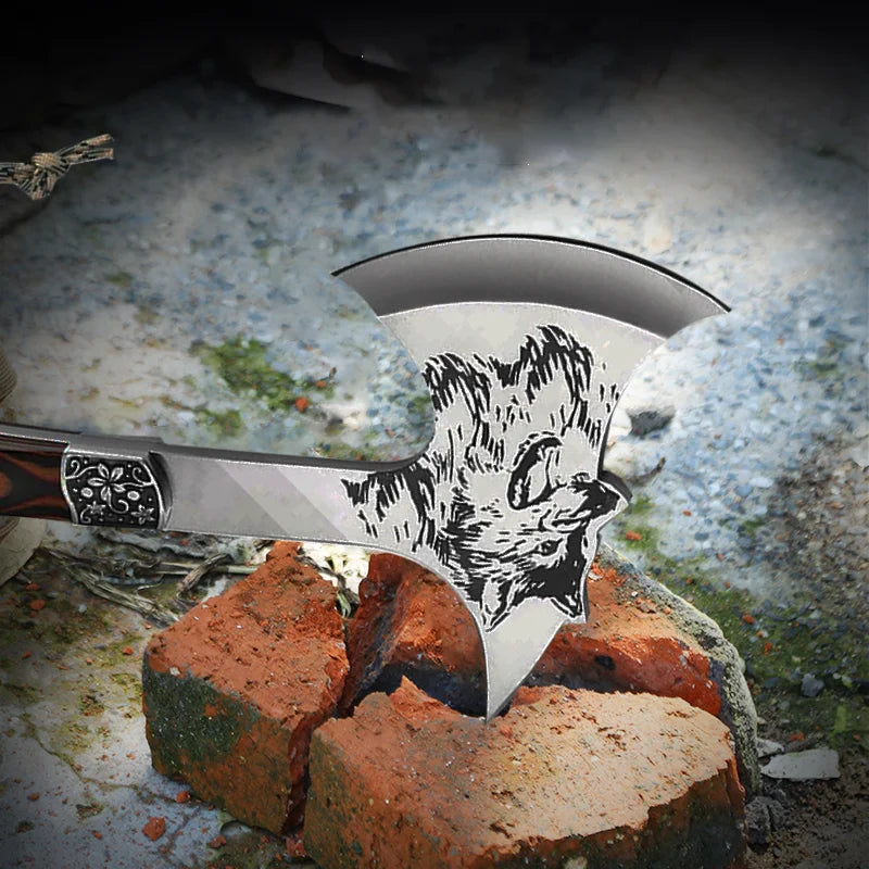 Multi-function Axe Garden Outdoor Hunt Camp Survival Machete Axes Hand Tools Machete Wolf Head Hatchet Tactical Ax Tomahawk