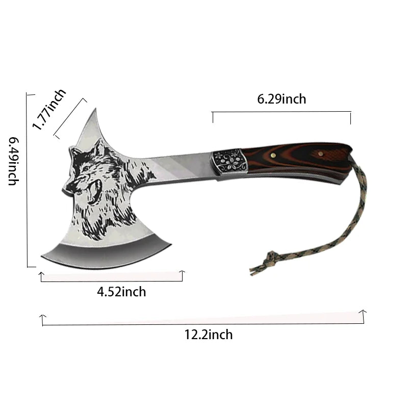 Multi-function Axe Garden Outdoor Hunt Camp Survival Machete Axes Hand Tools Machete Wolf Head Hatchet Tactical Ax Tomahawk