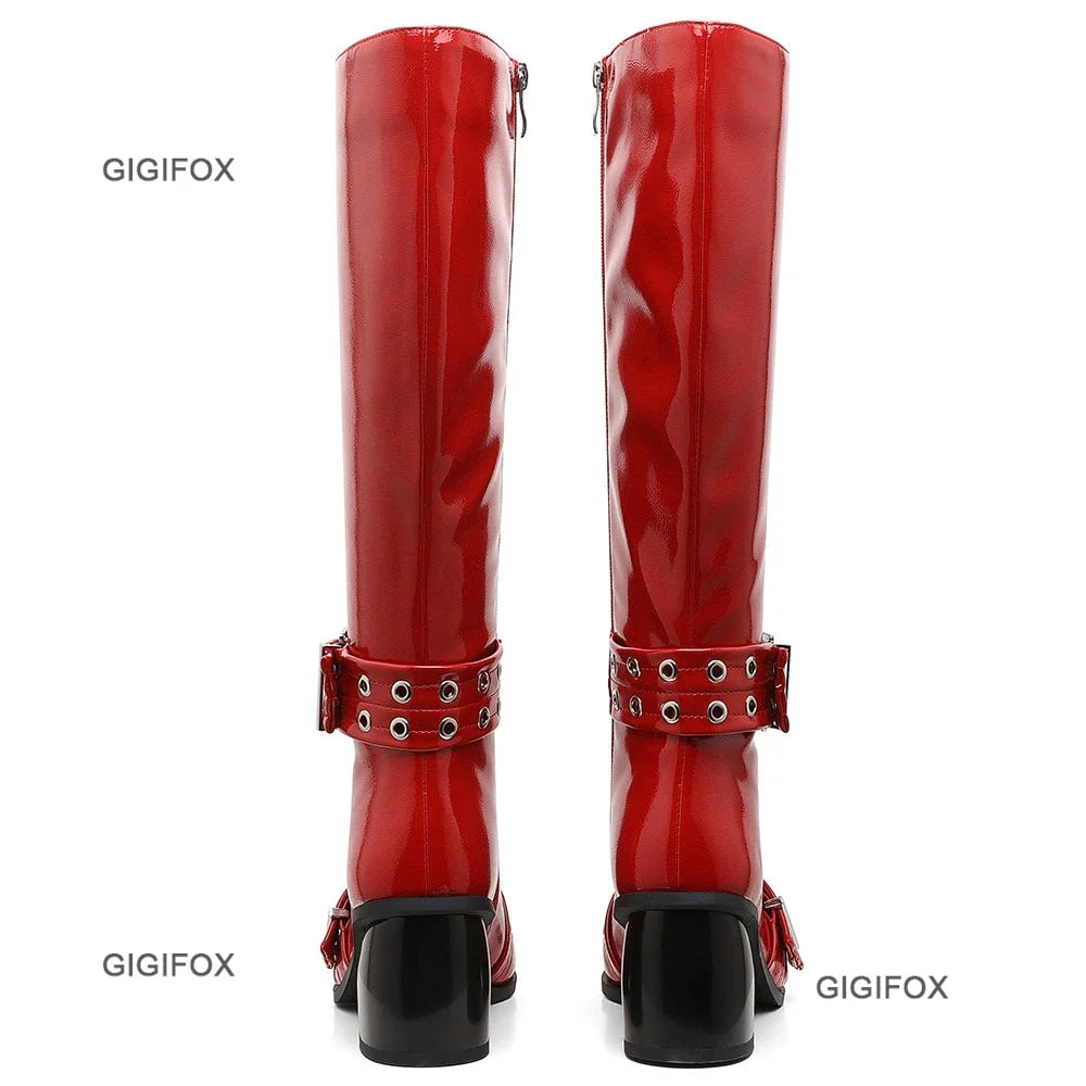 Women Zipper Knee-high Boots