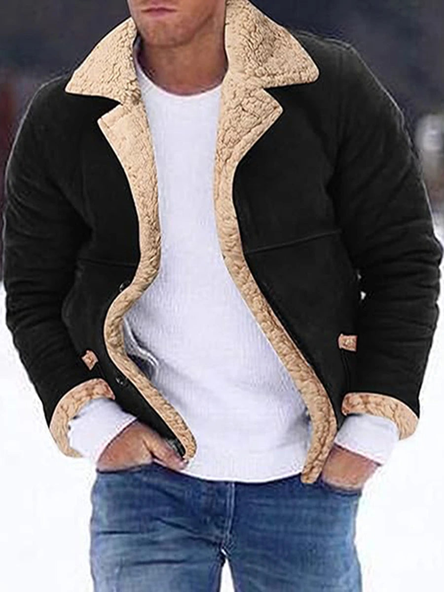 Men s Winter Fleece Coats with Turn Down Collar