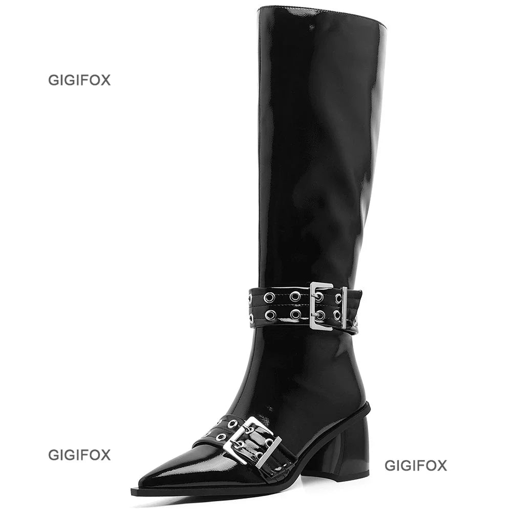 Women Zipper Knee-high Boots