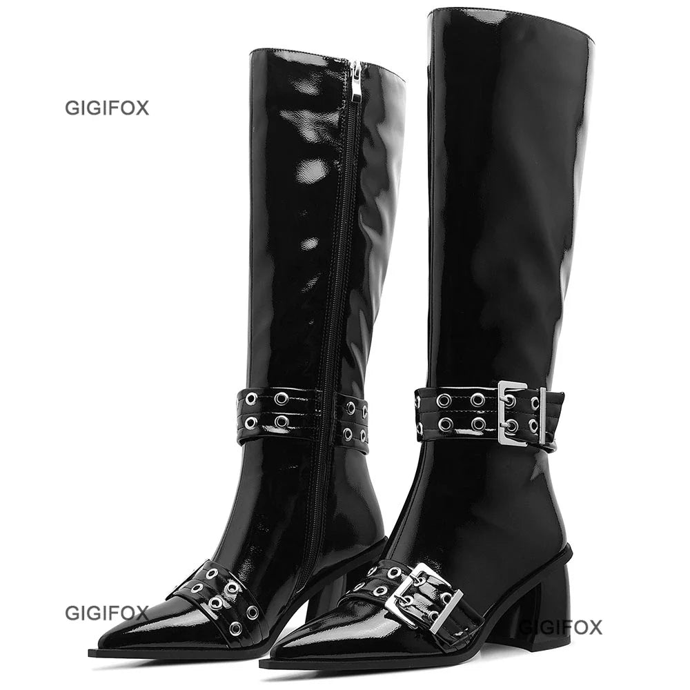 Women Zipper Knee-high Boots