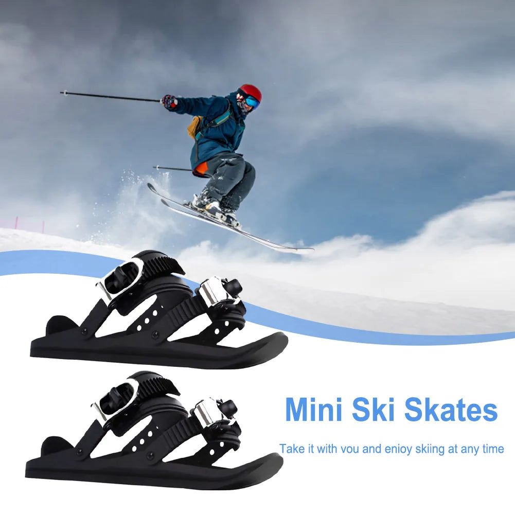 Mini Short Ski Skates Skis Boots Skiboards Portable Short Mini Skating Ski Shoes for Winter Outdoor Sports