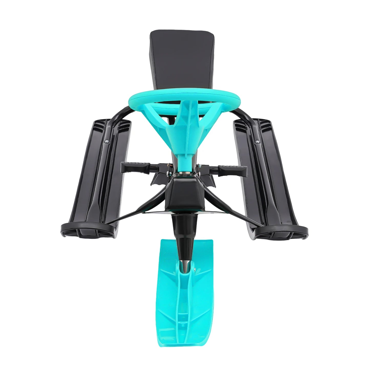 Snow Racer Sled, Ski Sled Slider Board with Steering Wheel, Twin Brakes, For Teens, Kids Age 3 and Up, Adults up to 220LBS