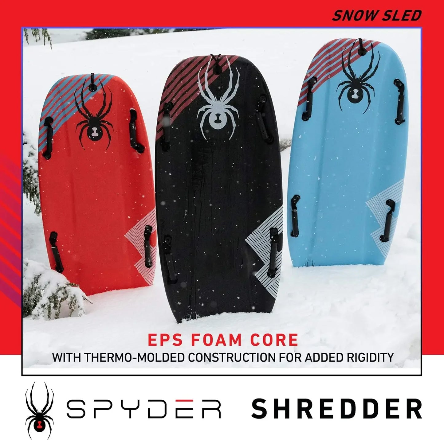 Snow Sled | Thermo Molded Foam Sled with Hardcover Bottom, Sleds for Families, Outdoor Toboggan, Durable Sled