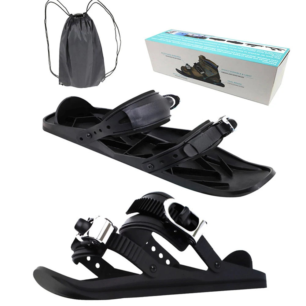 Mini Short Ski Skates Skis Boots Skiboards Portable Short Mini Skating Ski Shoes for Winter Outdoor Sports