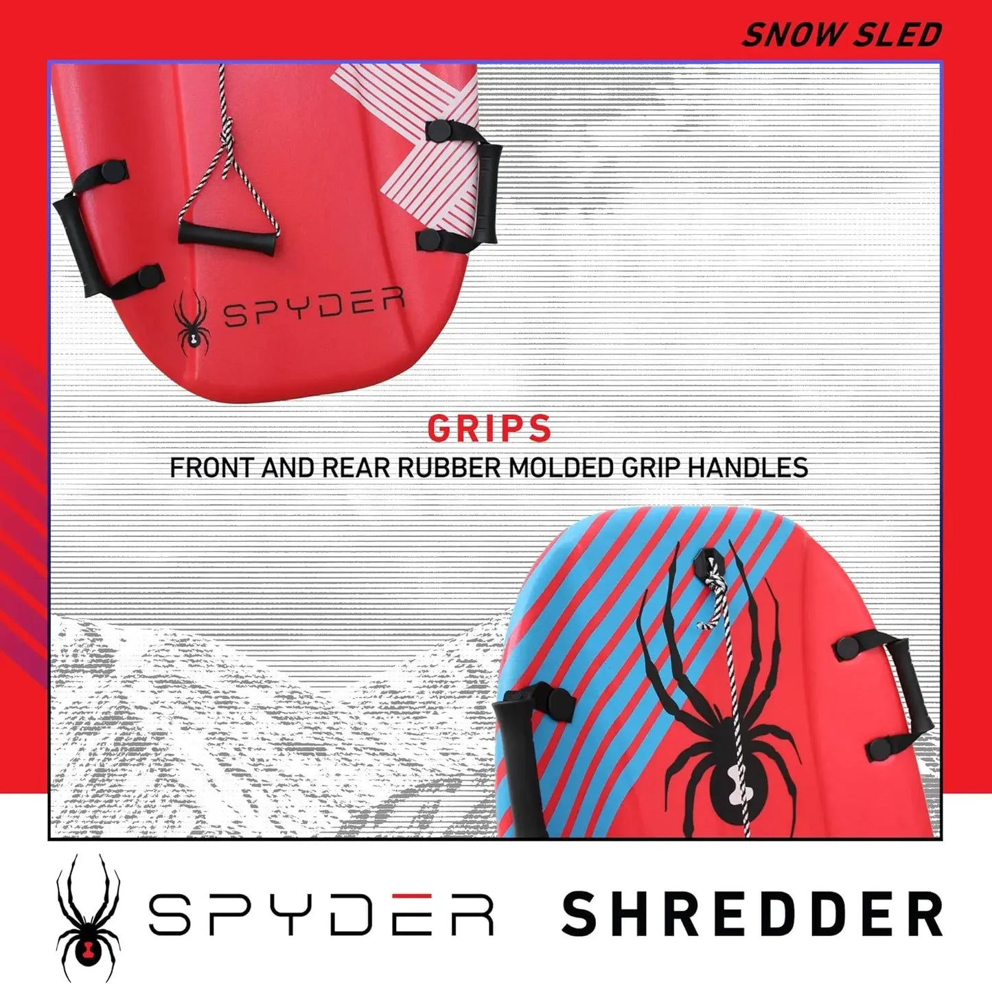Snow Sled | Thermo Molded Foam Sled with Hardcover Bottom, Sleds for Families, Outdoor Toboggan, Durable Sled