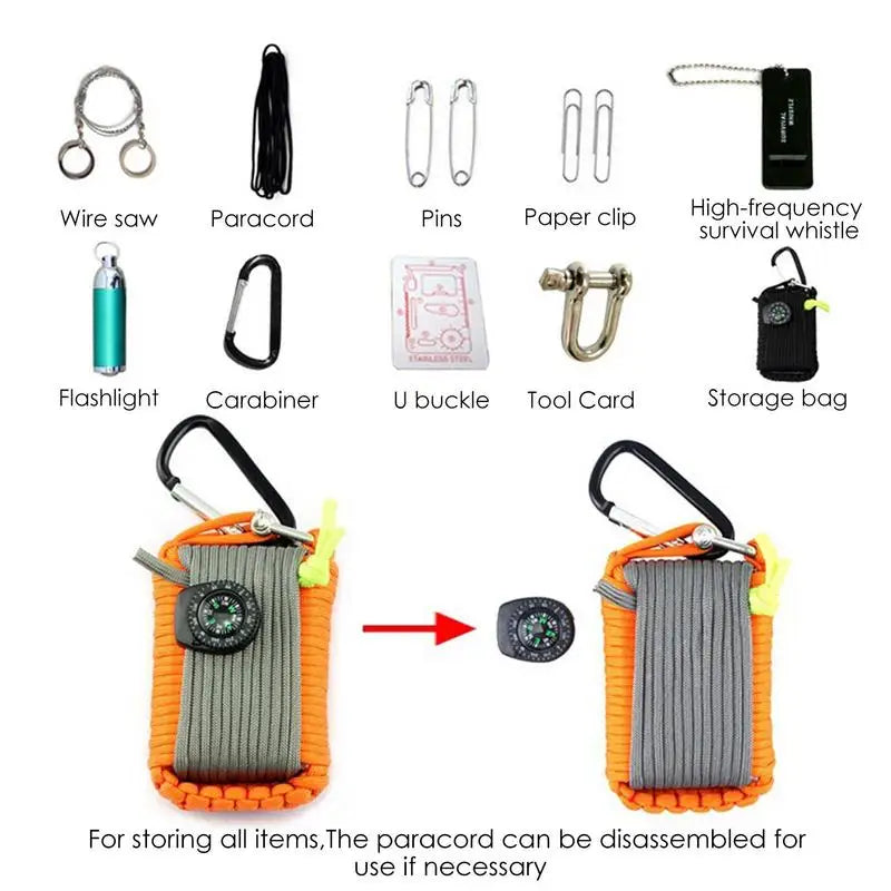 Outdoor Survival Kit Set Camping Equipment Travel Multifunction First Aid EDCEmergency Supplies Tacticals For Wilderness