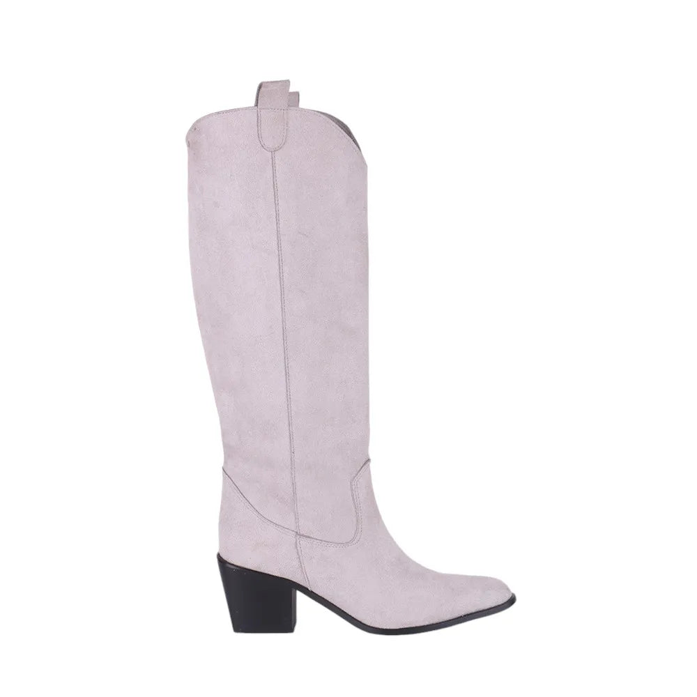 Cowgirl Boots Women Square Toe Knee High Boots Autumn Winter Women Shoes