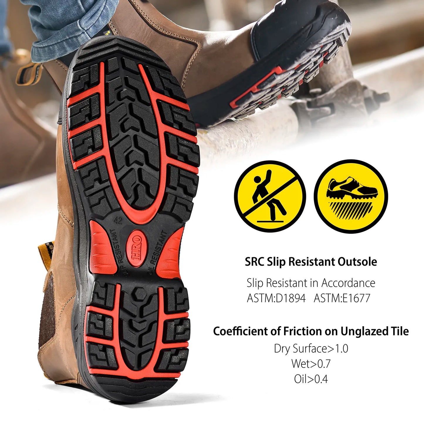 Safetoe Wide Fit Work Boots For Men & Women, Chelsea Safety Shoes with S3 Composite Toe