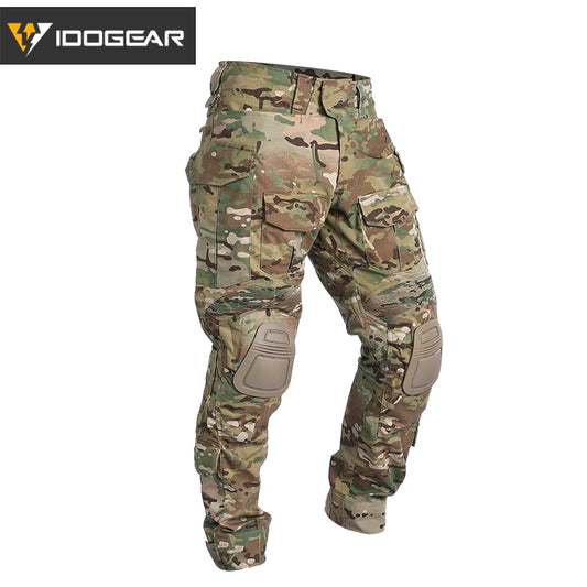 IDOGEAR G3 Combat Pants with Knee Pads Airsoft Tactical Trousers multi-camo  gen3 Hunting Camouflage 3201