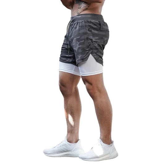 Man Jogging Sportswear Mens 2 In 1 Beach Sport Shorts Quick Drying Running Shorts Workout Gym Exercise Shorts Fitness Sweatpants