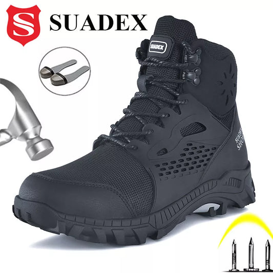 SUADEX S1 Safety Boots Men Work Shoes Anti-Smashing Steel Toe Work Safety Shoes