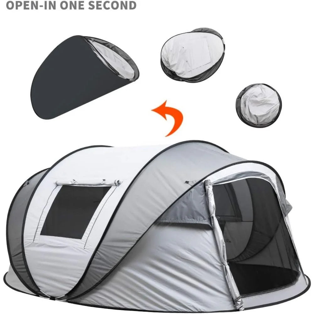 Camping Instant Tent, 6 Person Pop Up Tent, Water Resistant Dome Tent, Easy Setup for Camping Hiking and Outdoor