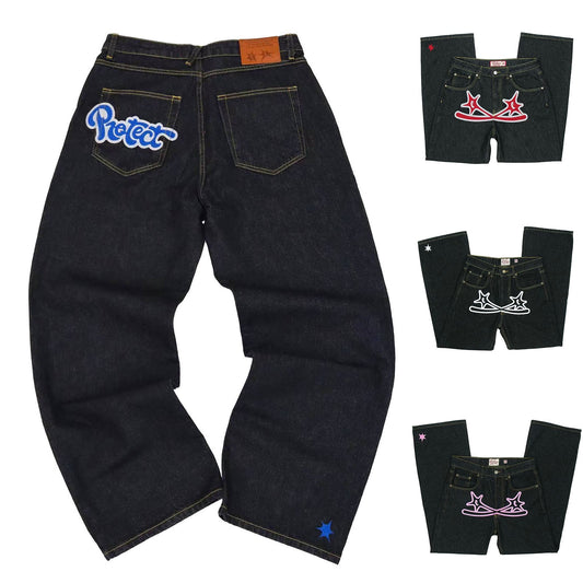 Men Y2K Jeans Pants Hip Hop Street Straight Leg Jeans Spring Autumn