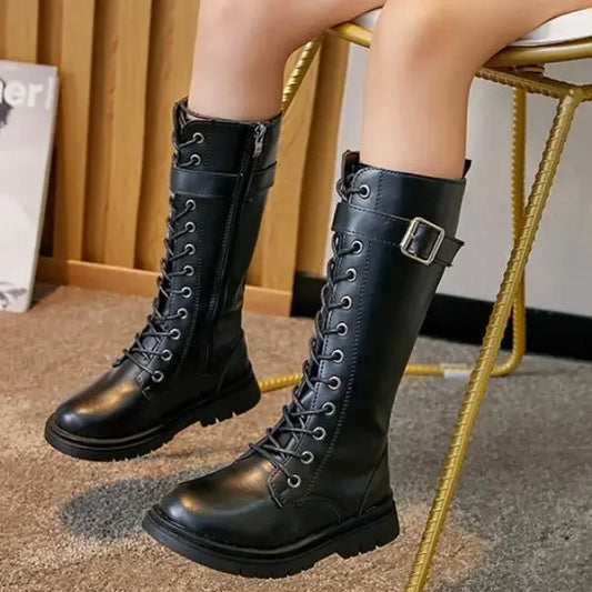 Girls Knee-High Martin Boots | 2020 Autumn Collection | Suede Rubber Snow Shoes | Boys Kids Platform Boots