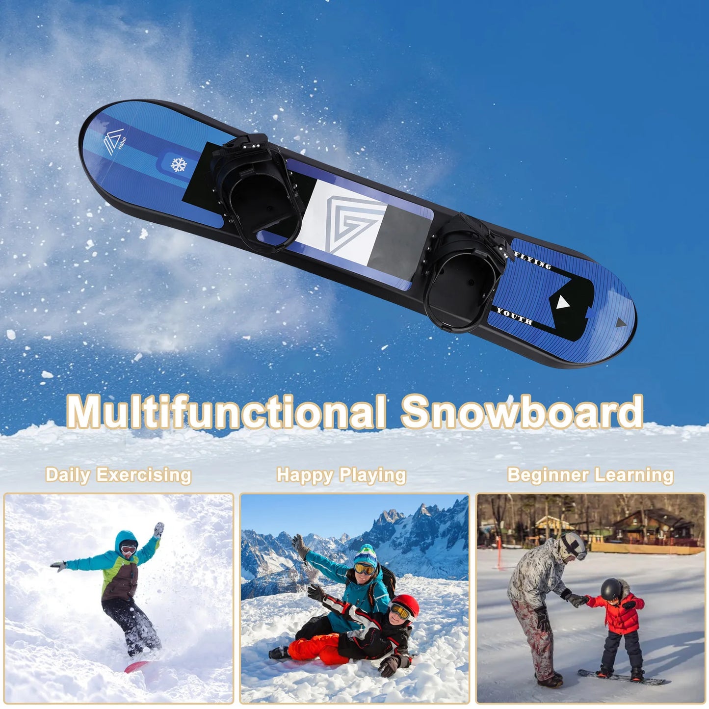 Children kids junior whole sale price factory direct sale fashionable snowboard single board winter ski board for girls boys