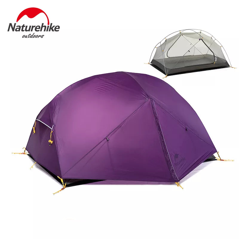 Naturehike Mongar 2 Camping Tent Ultralight Outdoor 3 Season Waterproof 20D Nylon Hiking Tent 2 Person Backpacking Tent