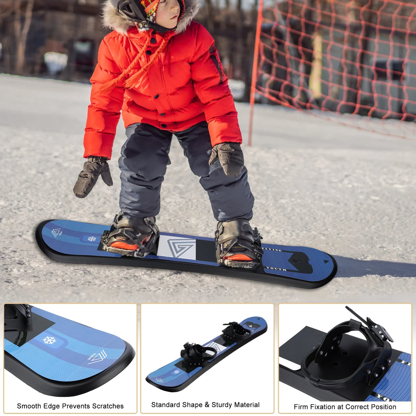 Children kids junior whole sale price factory direct sale fashionable snowboard single board winter ski board for girls boys