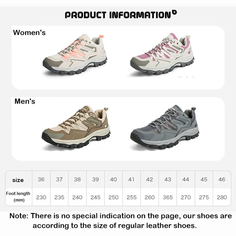 Winter Autumn Oversized Hiking Shoes Unisex Mesh Breathable Mountain Climbing Camping Shoes Men Women Outdoor Sports shoes