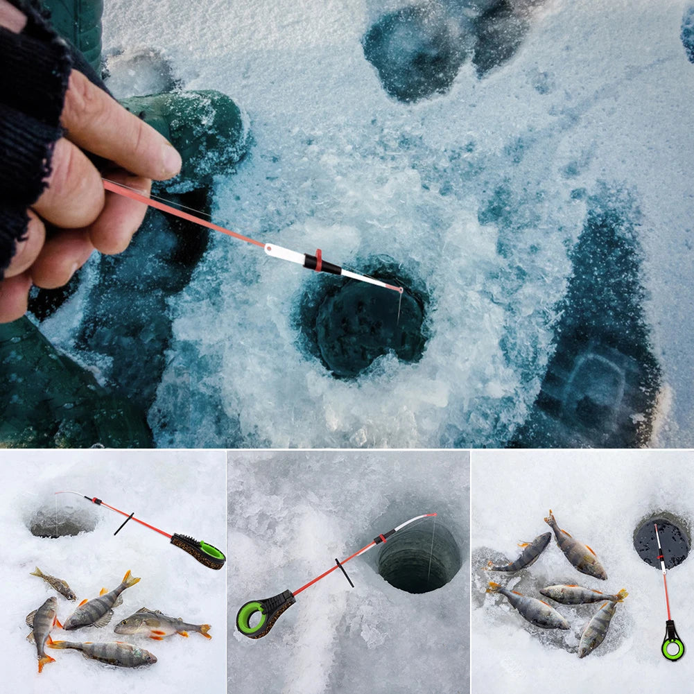 2/1PCS Winter Ice Fishing Rods High Quality Spinning Carbon Ice Fishing Pen Pole Waterproof Gun Handle Portable Ice Fishing Rod