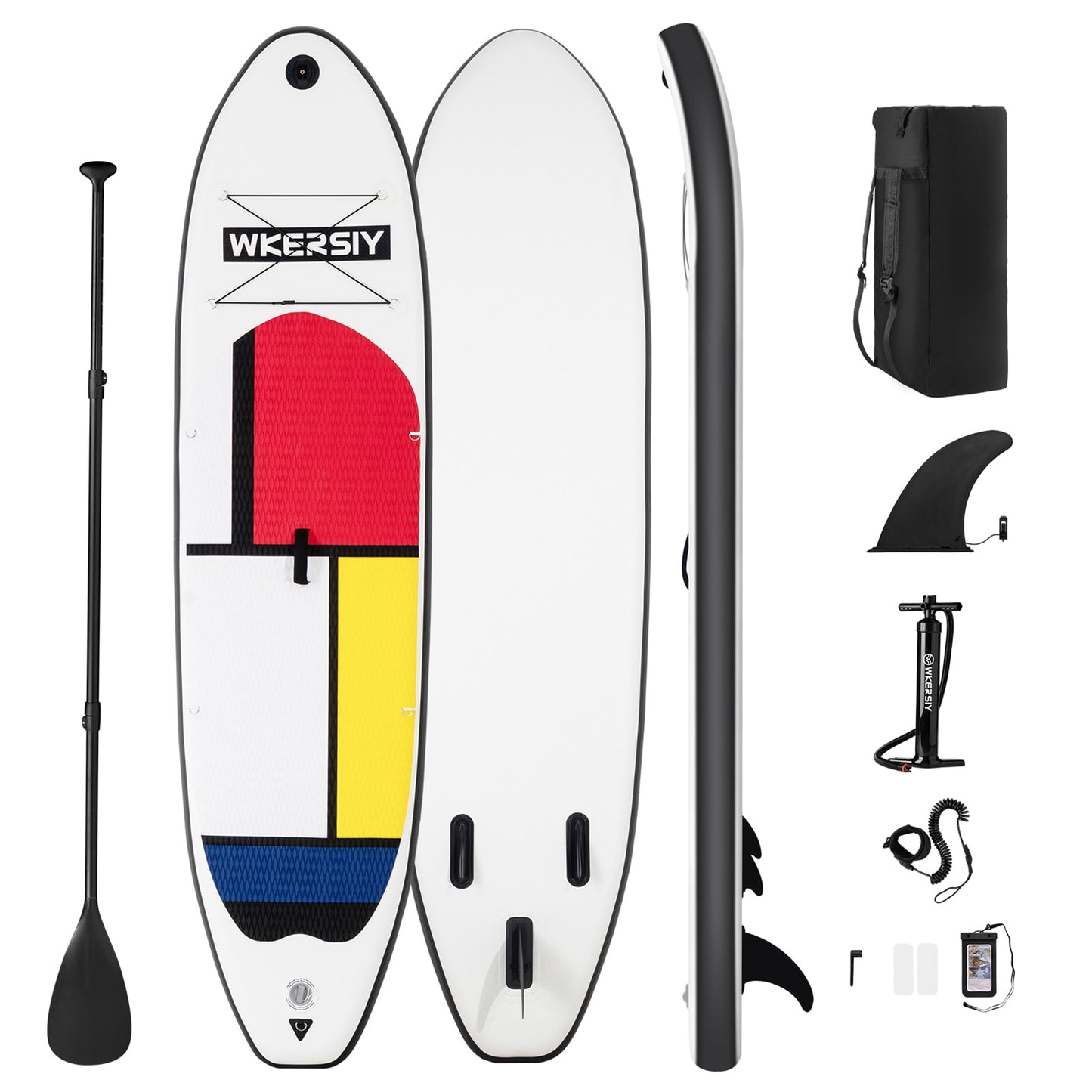 Inflatable Stand up Paddle Board Sup Surfboard Water Sport Kayak Surf Set with Paddle Board Tail Fin Foot Rope Inflator and Bag