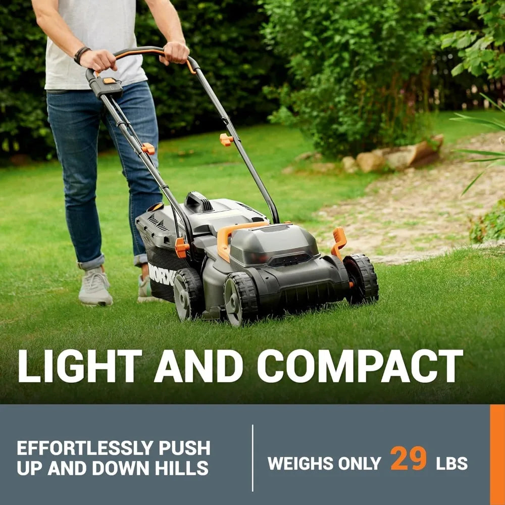 40V 14" Cordless Lawn Mower for Small Yards, 2-in-1 Battery Lawn Mower Cuts Quietly, Compact & Lightweight Lawn Mower