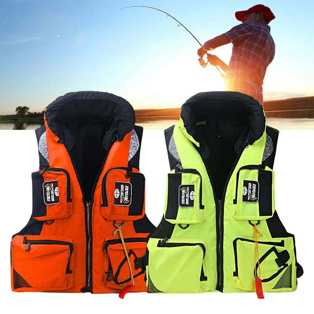 Professional Fishing Life Vest Multi-pocket Detachable Large Buoyancy Assist Comfortable Adults Sea Fishing Safety Life Jacket