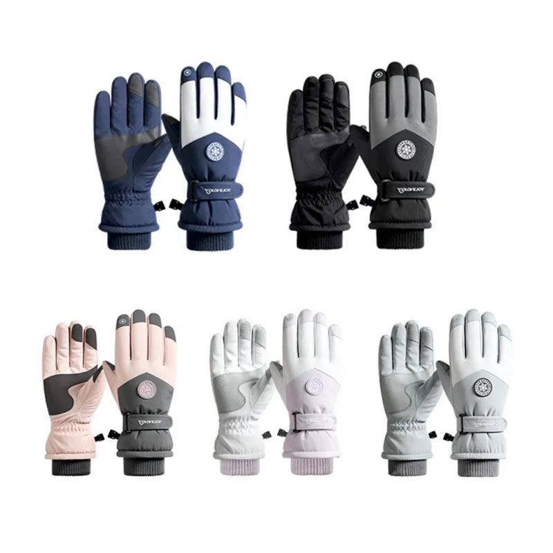 Men Women Ski Gloves Winter Warm Windproof Waterproof Touch-Screen Wear-resistant Snowboard Snowmobile Cycling Skiing Gloves