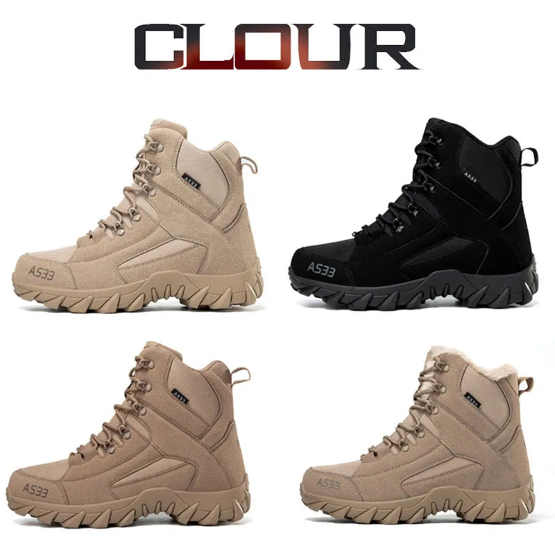 Tactical Military Hiking Shoes Men Women Snow Desert Boots Durable Training Shoes Winter Outdoor Warm Climbing Ankle Boots