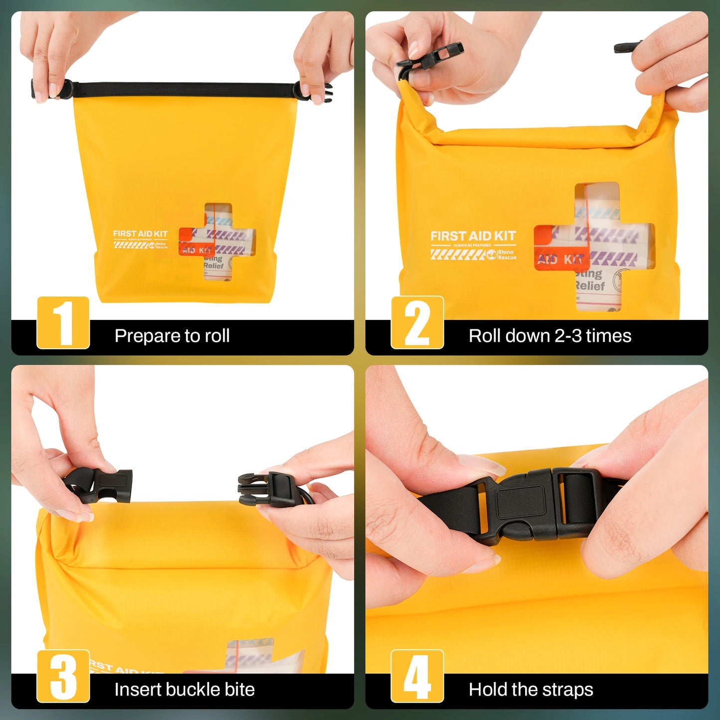 RHINO RESCUE Waterproof First Aid Kit, Lightweight Boat Dry Bag, Emergency Survival Supplies for Outdoor Kayak Floating Swimming