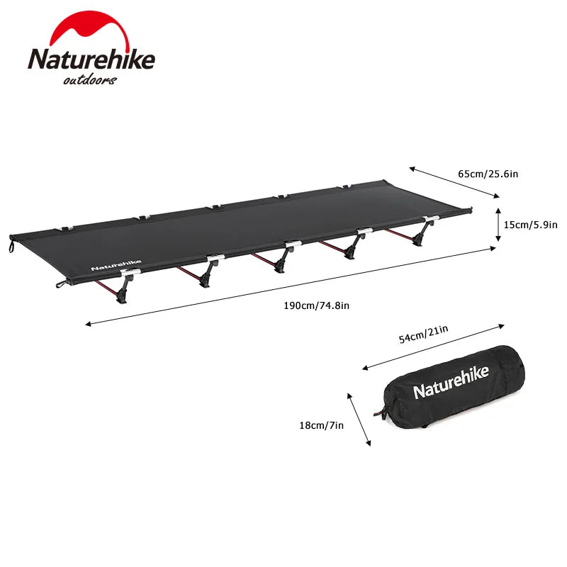 Naturehike Camping Cot Lightweight Camping Compact Folding Cot Portable Camping Cot for Outdoor Beach Travel Backpacking Camp