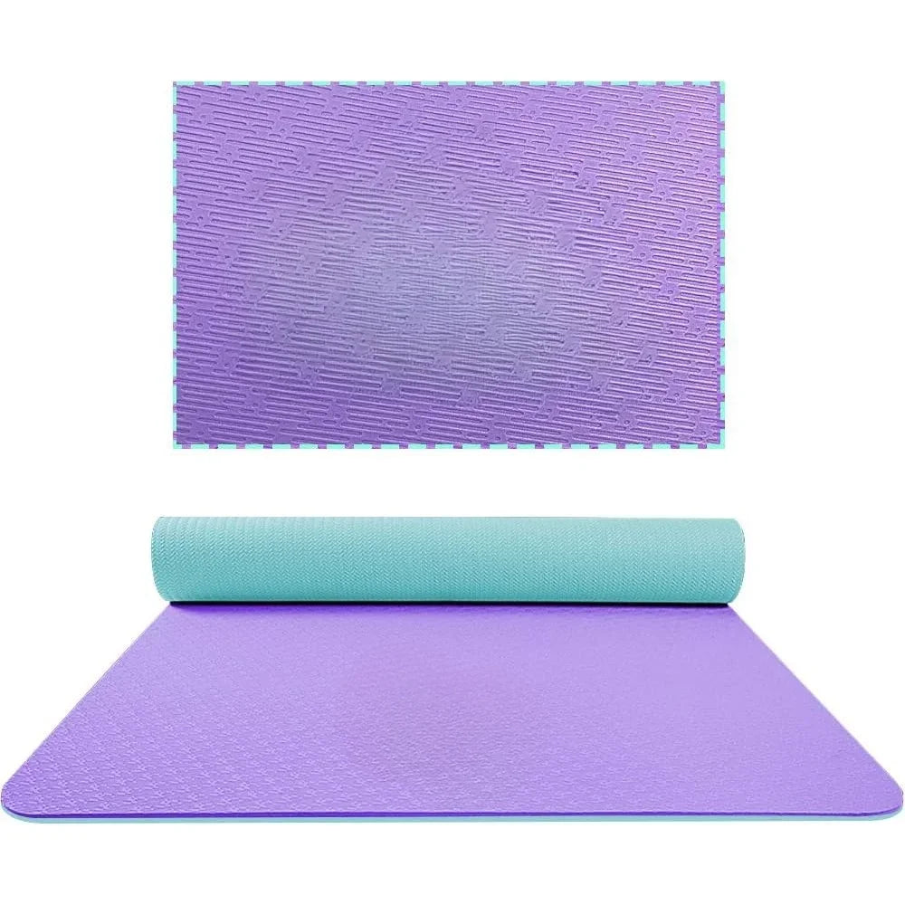 Yoga Extra Thick TPE Yoga Mat - 72"x 32" Thickness 1/2 Inch with High Density Anti-Tear Exercise Bolster for Home Gym Yoga