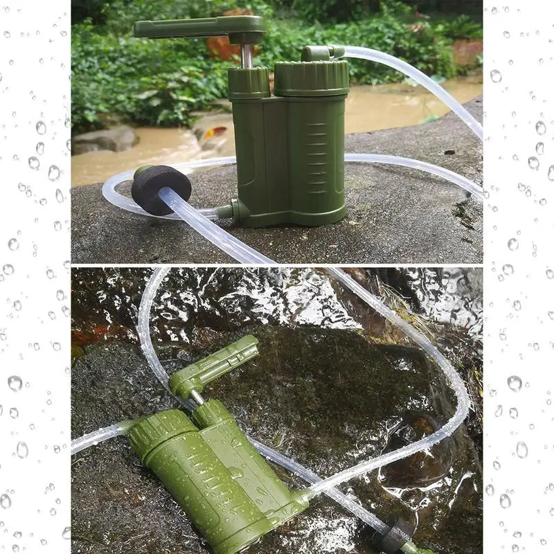 Emergency Survival Gear Water Filter Hand Pump Emergency Gear Water Purifier Outdoor Hiking Camp Water Purification Solution