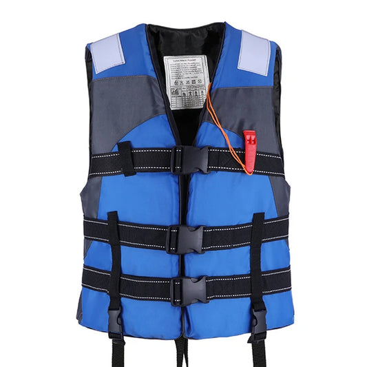 Life Vest with Whistle for Adults, Polyester, Swimming, Boating, Ski, Surfing, Survival, Drifting, Water Sports, Man Jacket