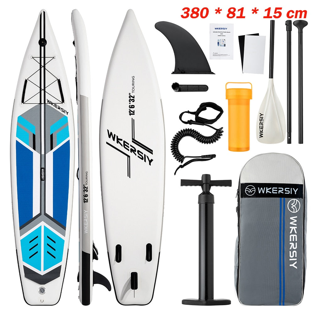 Inflatable Stand up Paddle Board Sup Surfboard Water Sport Kayak Surf Set with Paddle Board Tail Fin Foot Rope Inflator and Bag