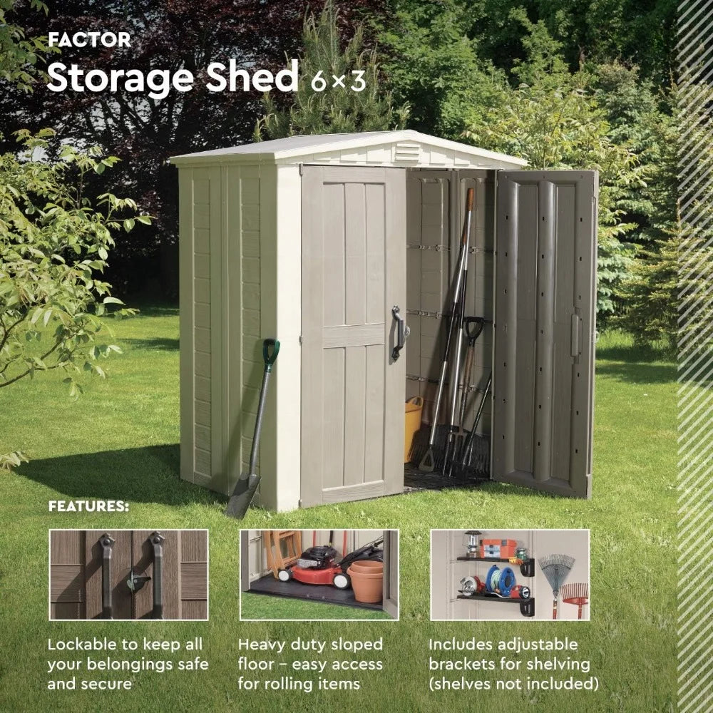 6x3 Outdoor Storage Shed Kit-Perfect to Store Patio Furniture, Garden Tools Bike Accessories, Beach Chairs and Push Lawn Mower