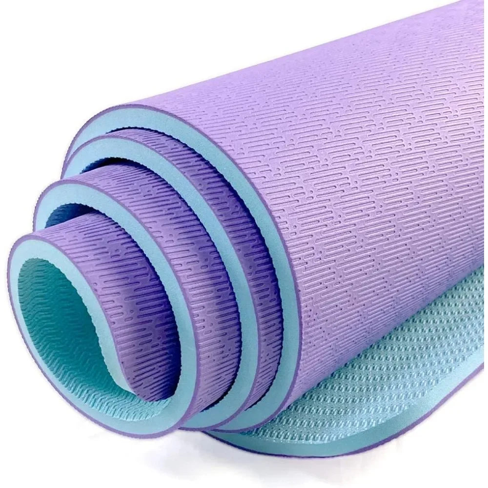 Yoga Extra Thick TPE Yoga Mat - 72"x 32" Thickness 1/2 Inch with High Density Anti-Tear Exercise Bolster for Home Gym Yoga