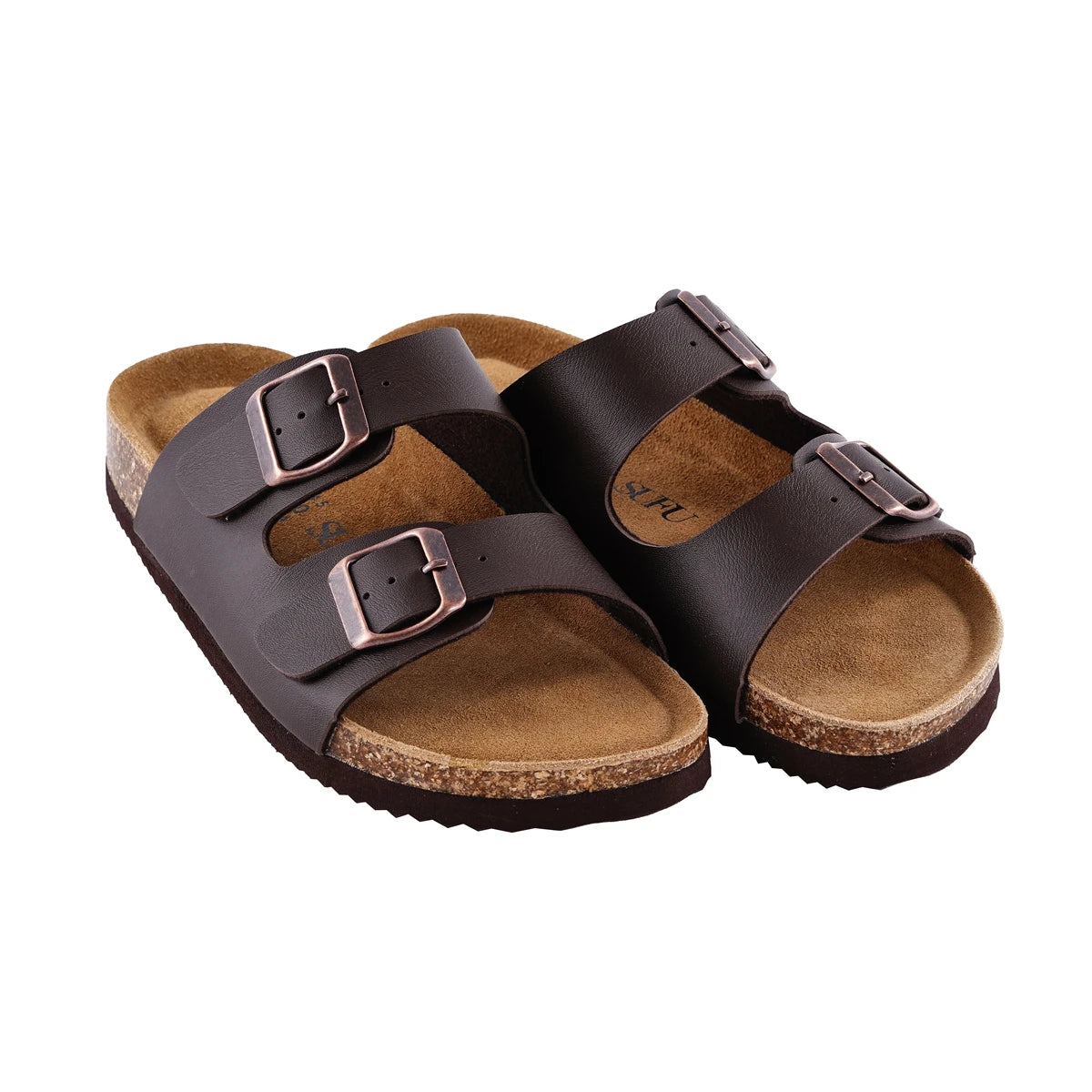 SUFU Spring Summer Soft Footbed Leather Sandals Women Fashion Wear outside Wear Cork Slippers Retro Clogs Shoes