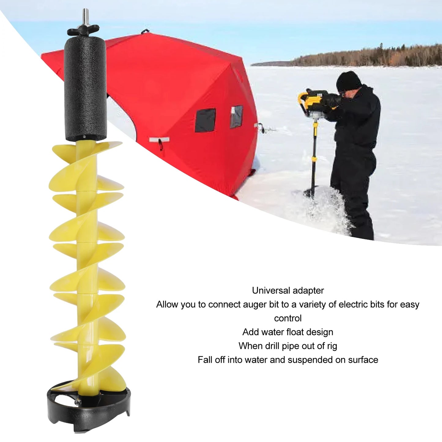 Electric Ice Auger Ice Auger for Fishing Electric Nylon Corless with Positioning Drill for Enthusiasts Nylon Corless Ice Auger