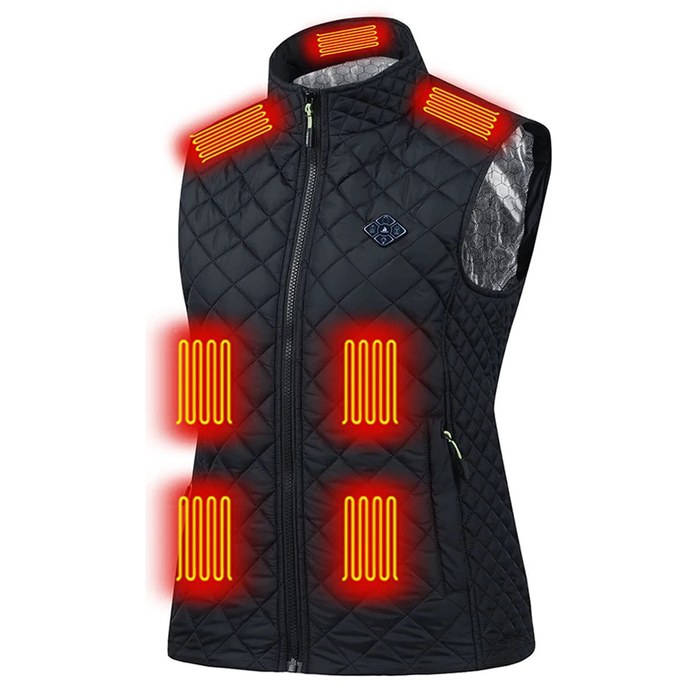 Super Sale 21 HEATING ZONES Heated Vest Men Women Heated Jacket Winter Warm Usb Self Heating Thermal Vest Heating Down Jacket