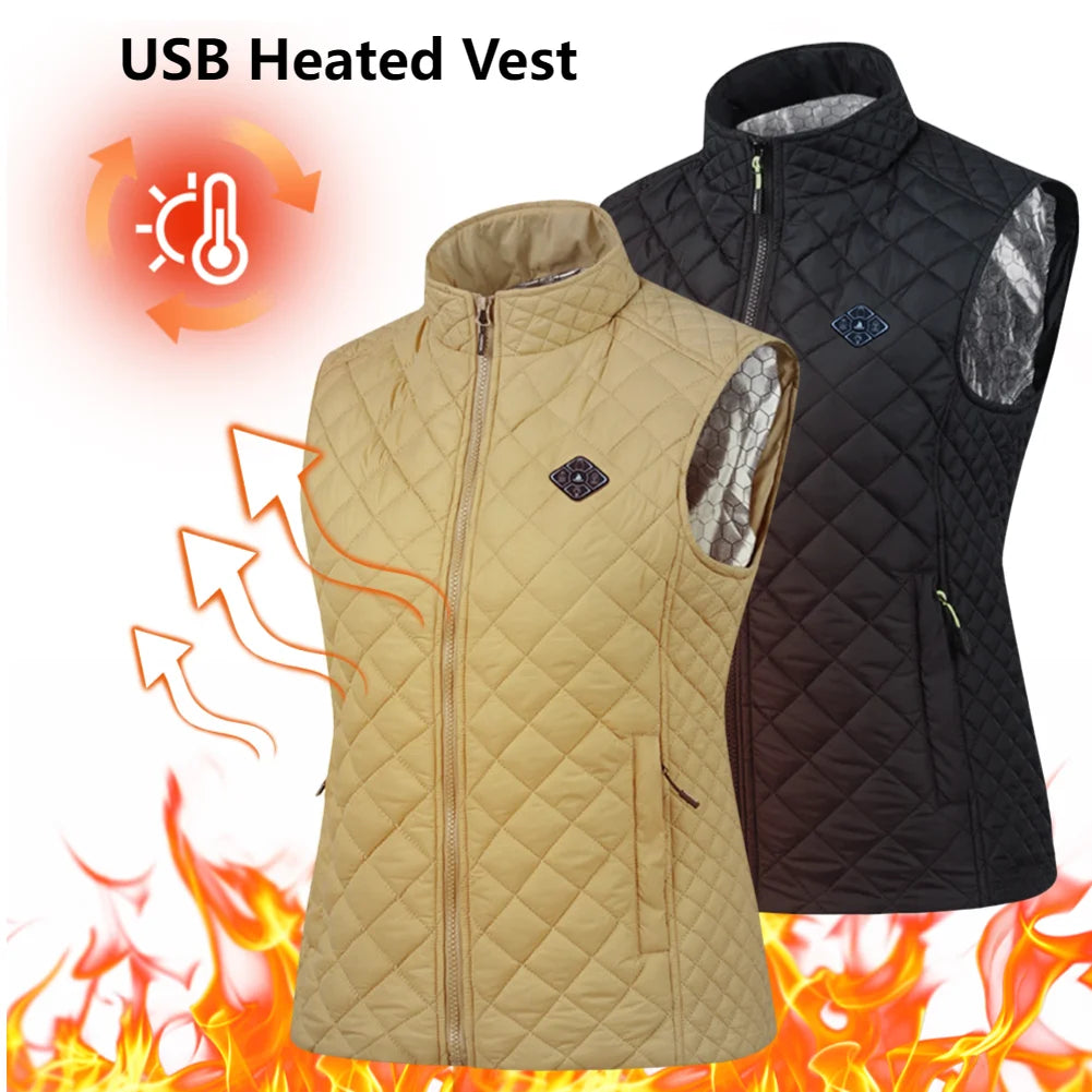 Super Sale 21 HEATING ZONES Heated Vest Men Women Heated Jacket Winter Warm Usb Self Heating Thermal Vest Heating Down Jacket