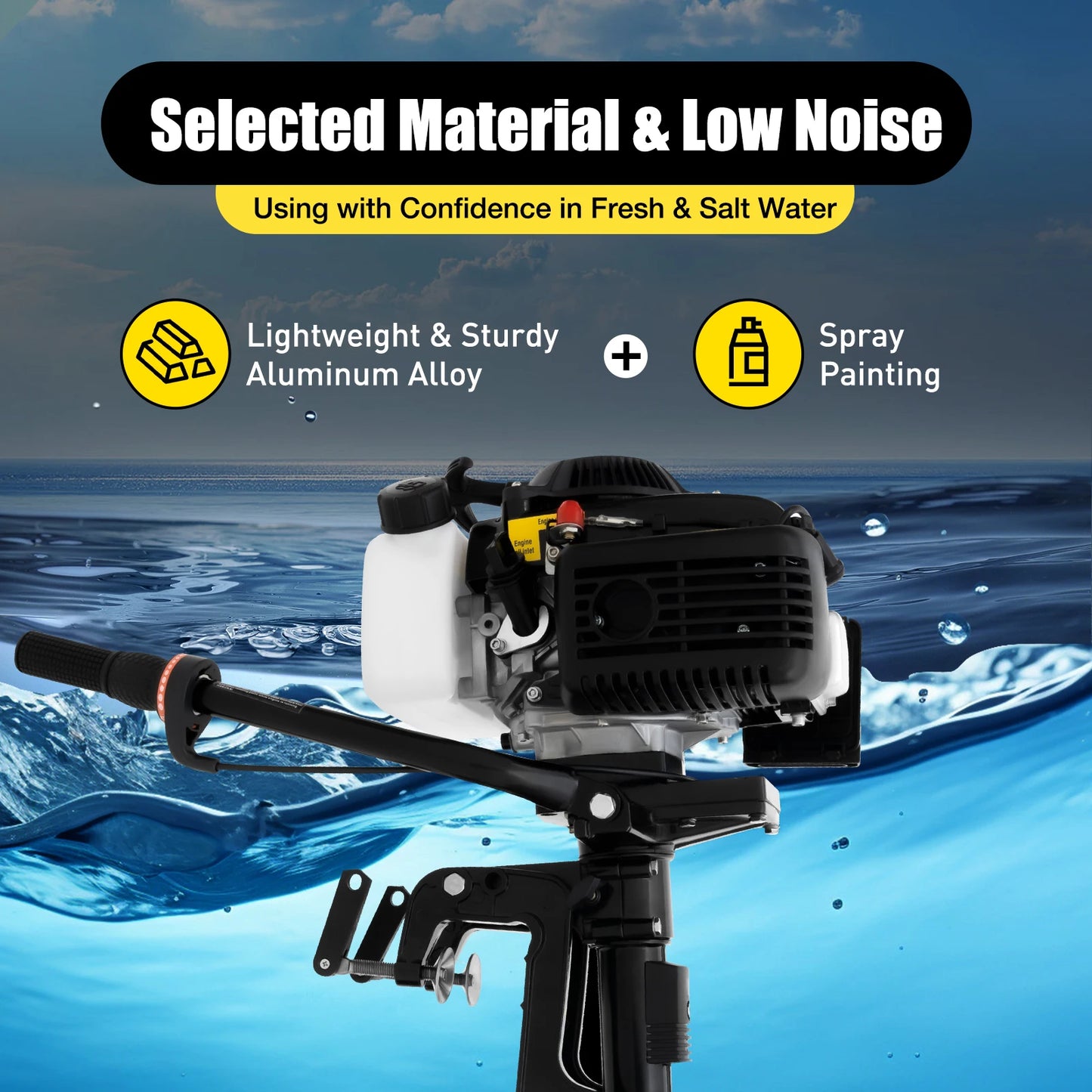 HANGKAI 4 stroke 2.8 kW /4 HP Electric Outboard Brush Engine Heavy Duty Electric Trolling Motor Air Cooling Boat Engine