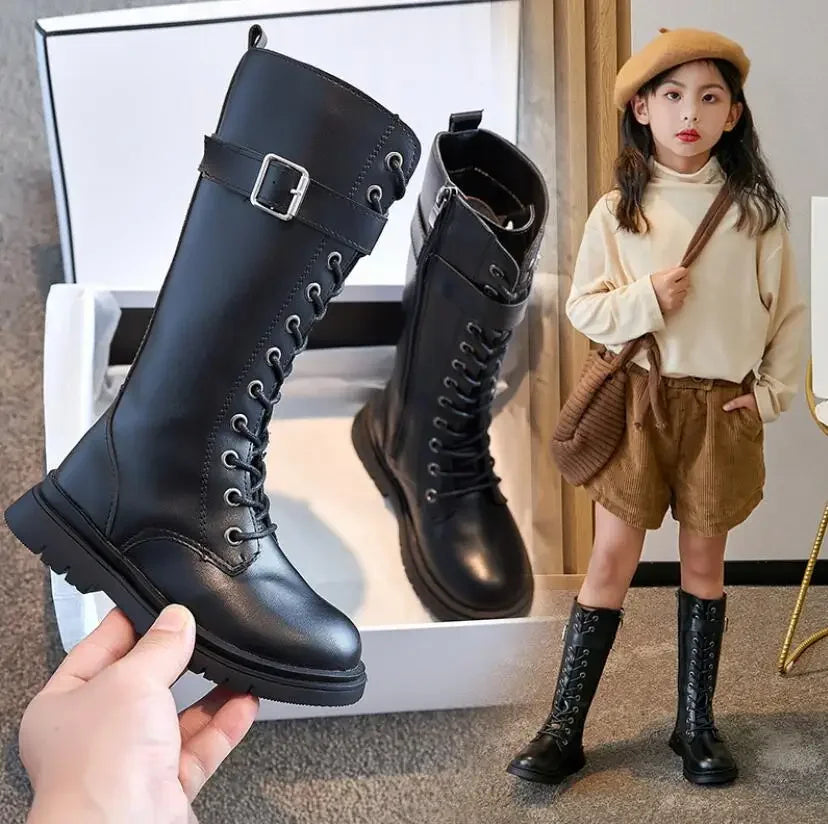 Girls Knee-High Martin Boots | 2020 Autumn Collection | Suede Rubber Snow Shoes | Boys Kids Platform Boots