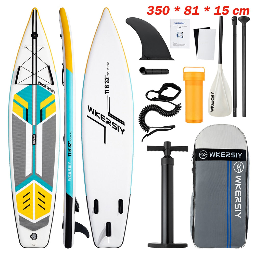 Inflatable Stand up Paddle Board Sup Surfboard Water Sport Kayak Surf Set with Paddle Board Tail Fin Foot Rope Inflator and Bag