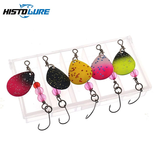 5pcs/box fishing spoon 2.3g Spinner Bait With single Hooks Metal