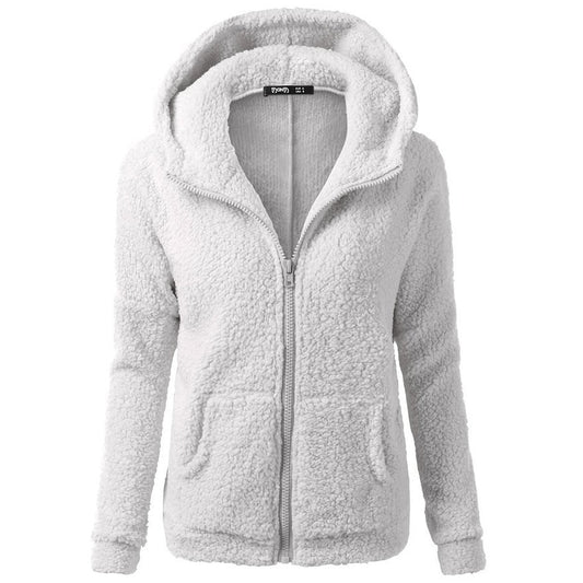 Jacket Women Autumn Winter Fleece Hooded