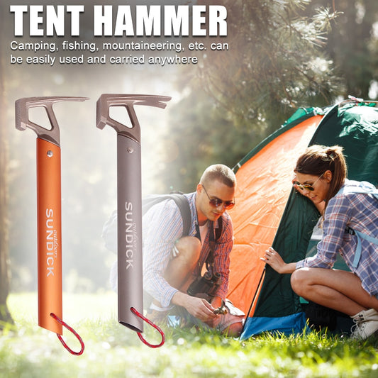 Outdoor Camping Tent Hammer Stainless Steel Tent Peg Hiking Fishing Nail Puller